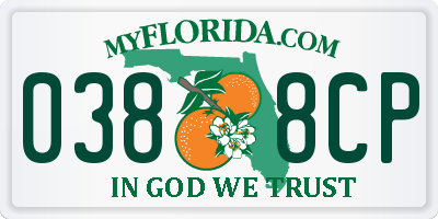 FL license plate 0388CP