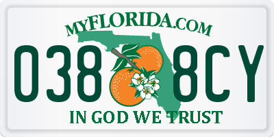 FL license plate 0388CY
