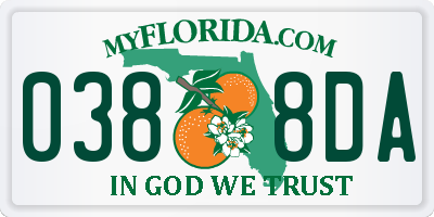 FL license plate 0388DA