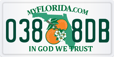 FL license plate 0388DB