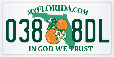 FL license plate 0388DL