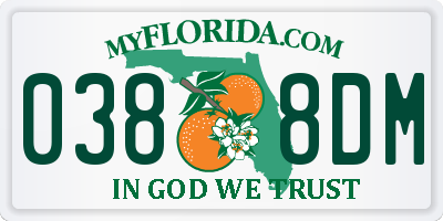 FL license plate 0388DM