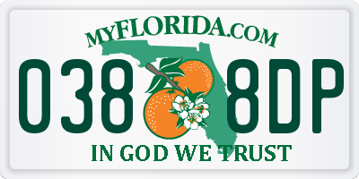 FL license plate 0388DP