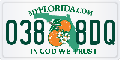 FL license plate 0388DQ