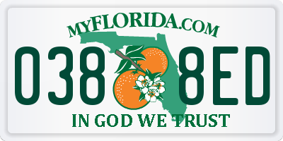 FL license plate 0388ED