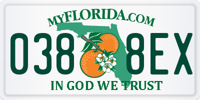 FL license plate 0388EX