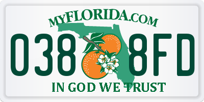 FL license plate 0388FD