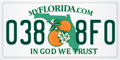 FL license plate 0388FO