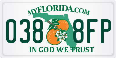 FL license plate 0388FP