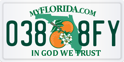 FL license plate 0388FY