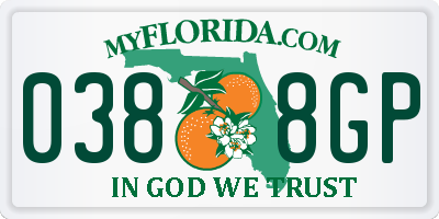 FL license plate 0388GP
