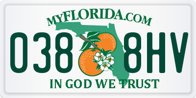 FL license plate 0388HV