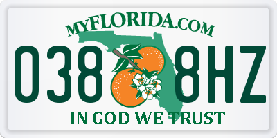 FL license plate 0388HZ
