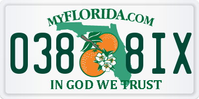FL license plate 0388IX