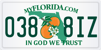 FL license plate 0388IZ