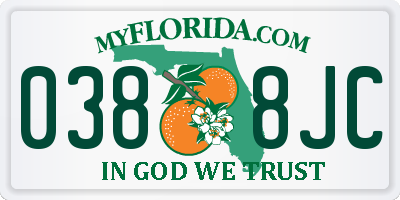 FL license plate 0388JC