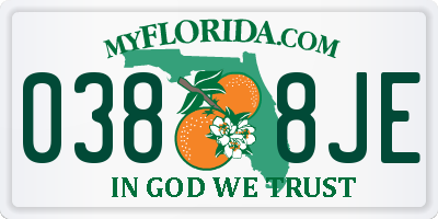 FL license plate 0388JE