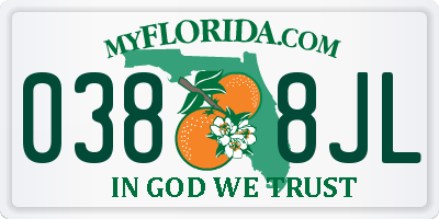 FL license plate 0388JL