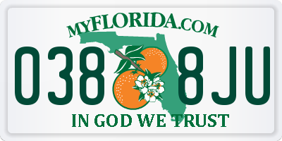 FL license plate 0388JU