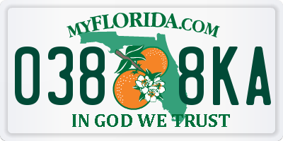 FL license plate 0388KA