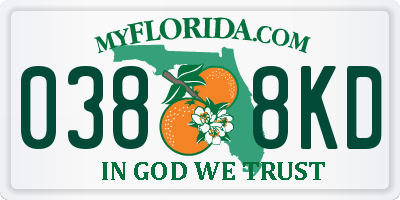 FL license plate 0388KD