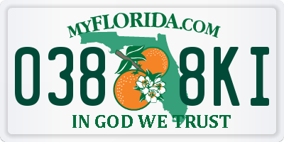 FL license plate 0388KI