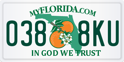 FL license plate 0388KU