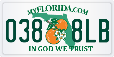FL license plate 0388LB