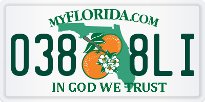 FL license plate 0388LI