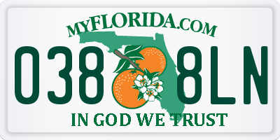 FL license plate 0388LN