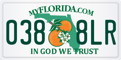FL license plate 0388LR