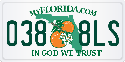 FL license plate 0388LS