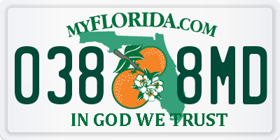 FL license plate 0388MD