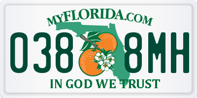 FL license plate 0388MH