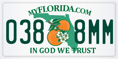 FL license plate 0388MM