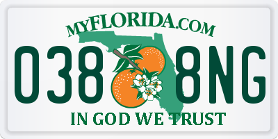 FL license plate 0388NG