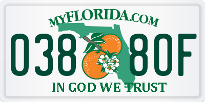 FL license plate 0388OF