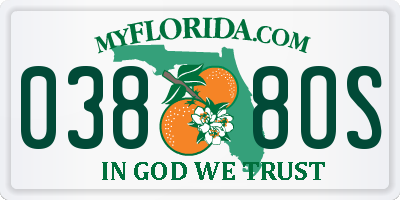 FL license plate 0388OS