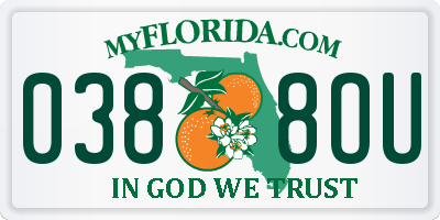 FL license plate 0388OU