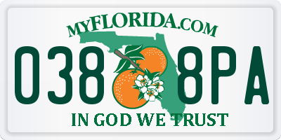 FL license plate 0388PA