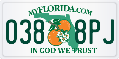 FL license plate 0388PJ