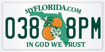 FL license plate 0388PM