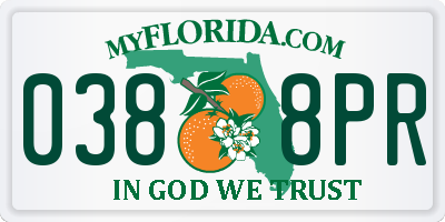 FL license plate 0388PR