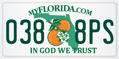 FL license plate 0388PS