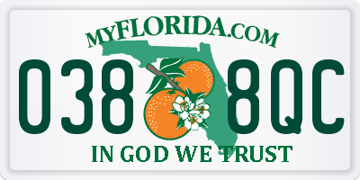 FL license plate 0388QC