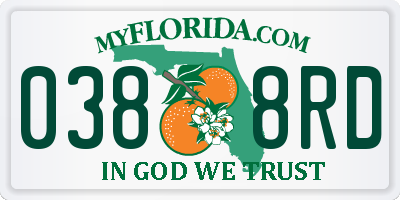 FL license plate 0388RD