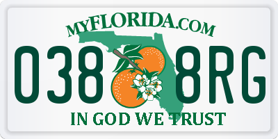 FL license plate 0388RG