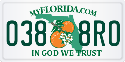 FL license plate 0388RO