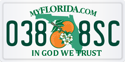 FL license plate 0388SC