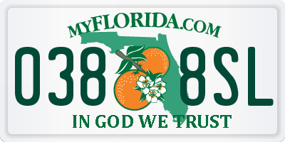 FL license plate 0388SL